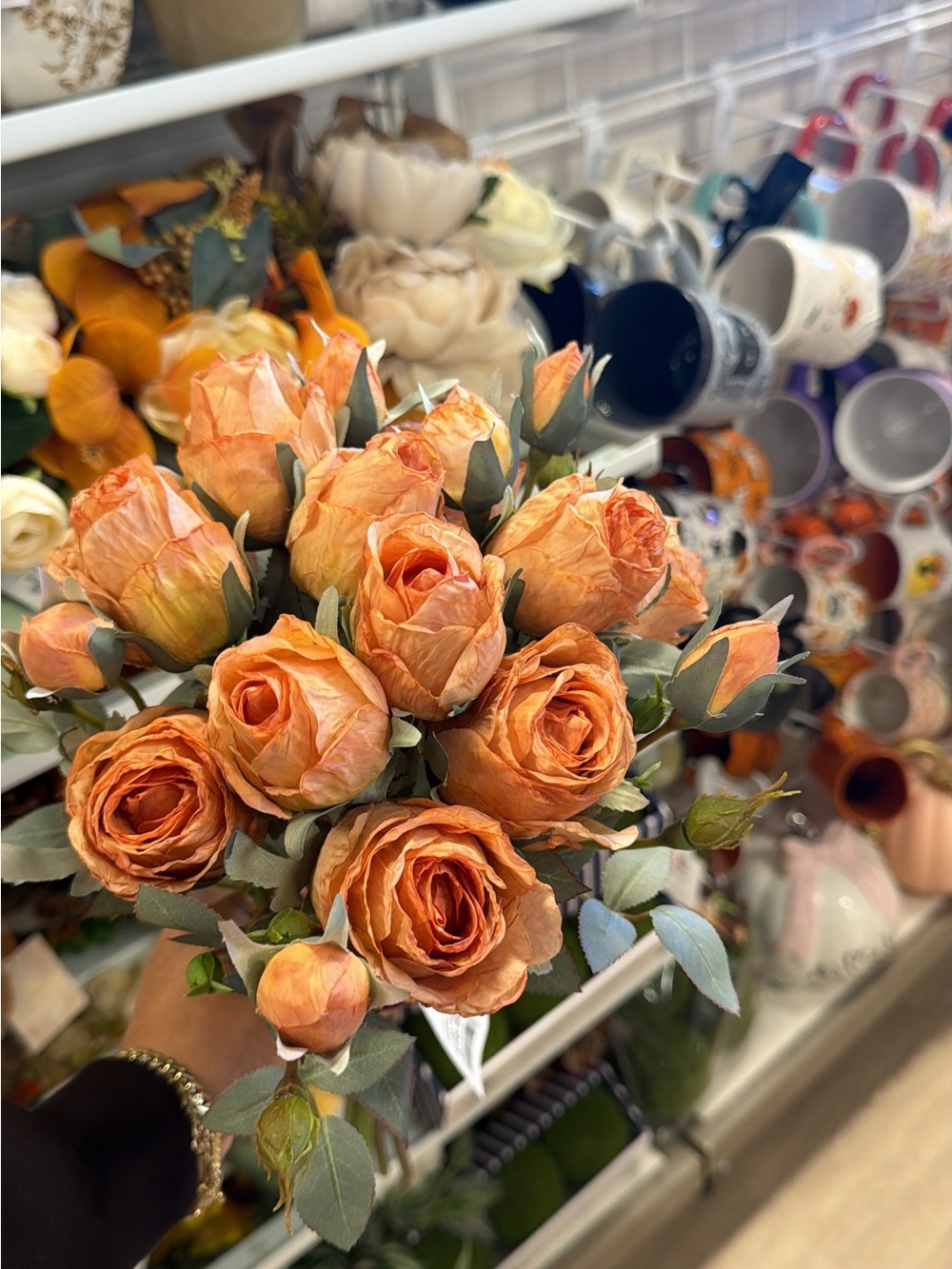 Artificial Orange Rose Bouquet - Home Accents